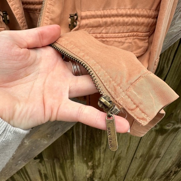 Max Jeans Boho Burnt Orange Zipper Detail Baggy 100% Lyocell Utility Jacket - Picture 5 of 9